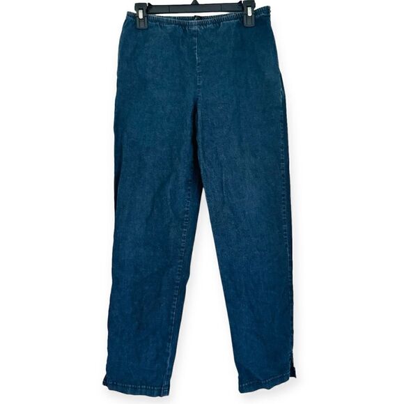 Eileen Fisher Denim Elastic Waistband Ankle Pants Size Small - Picture 1 of 9